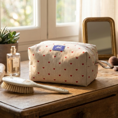GRANDE TROUSSE DE TOILETTE ARTISANALE EN TISSU