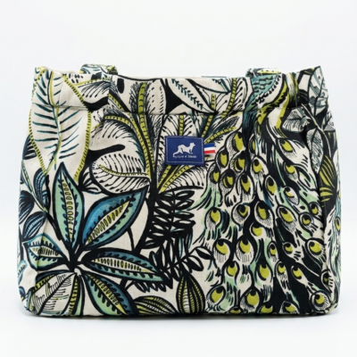 TOTE BAG MINI ARTISANAL EN COTON MOTIF VEGETATION ET PAON – PATRICK 🦚
