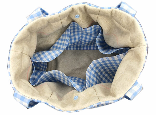 TOTE BAG MINI BICOLORE VICHY BLEU CLAIR – Image 4