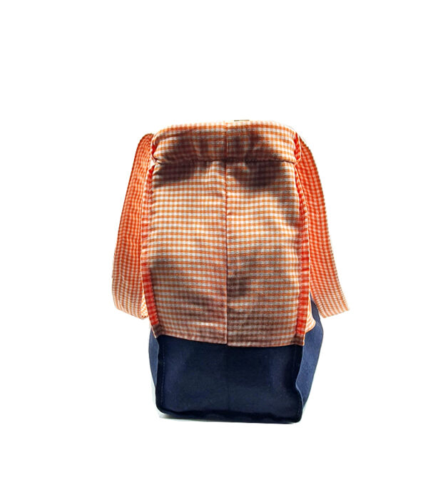 TOTE BAG MINI BICOLORE VICHY ORANGE – Image 4