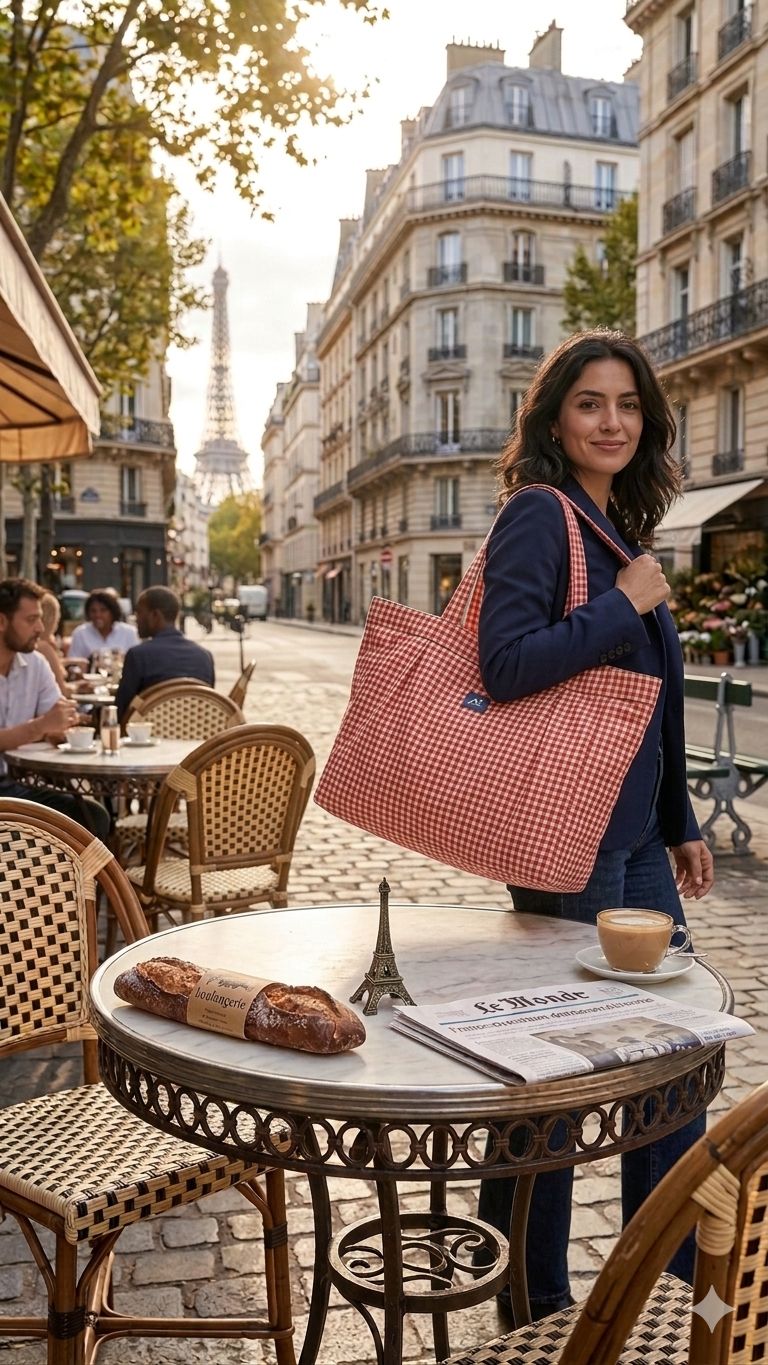 TOTE BAG VICHY ROUGE – Image 5
