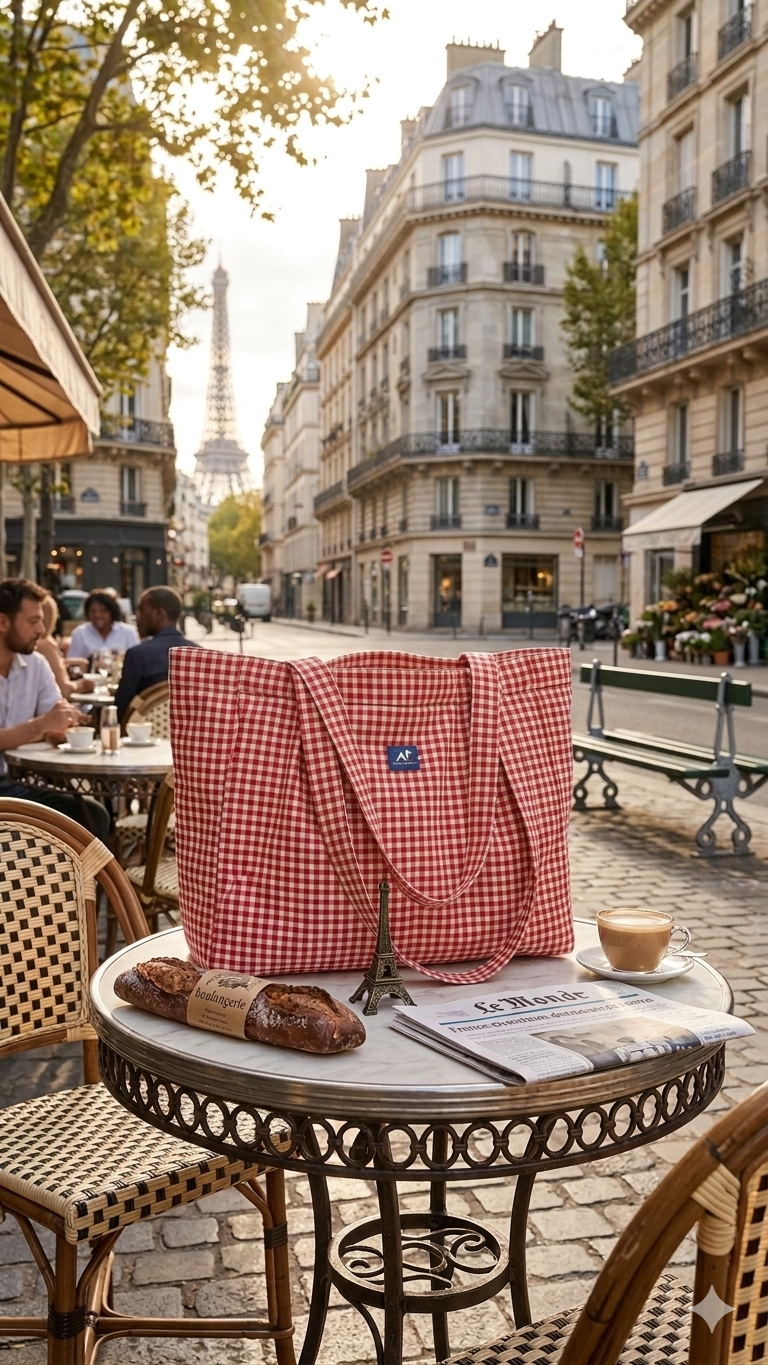 TOTE BAG VICHY ROUGE – Image 2