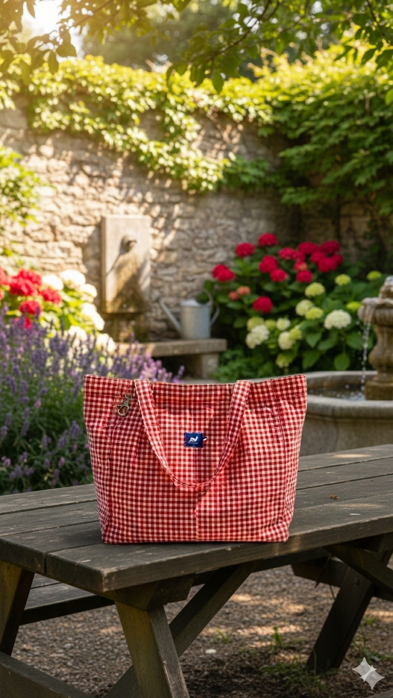 TOTE BAG VICHY ROUGE – Image 3
