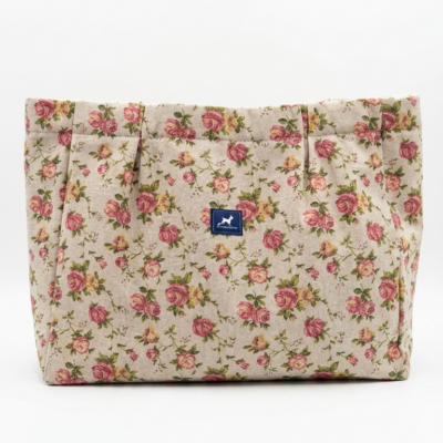 TOTE BAG MAXI ARTISANAL EN COTON FAÇON LIN – ÉGLANTINE